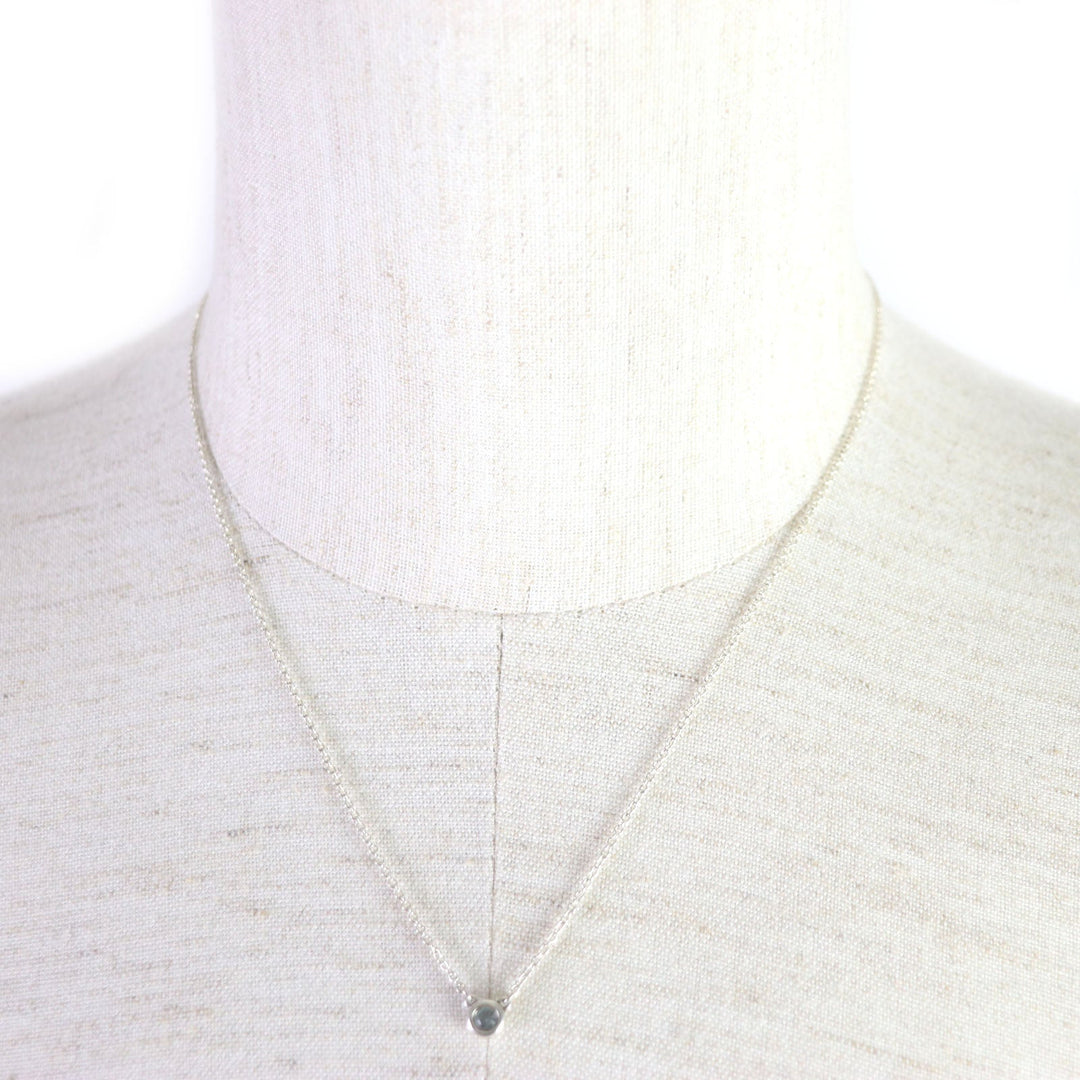 TIFFANY&Co. Necklace Main: AG925, Part: 1P Aquamarine Silver blue By the yard Women Used Authentic