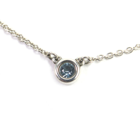 TIFFANY&Co. Necklace Main: AG925, Part: 1P Aquamarine Silver blue By the yard Women Used Authentic