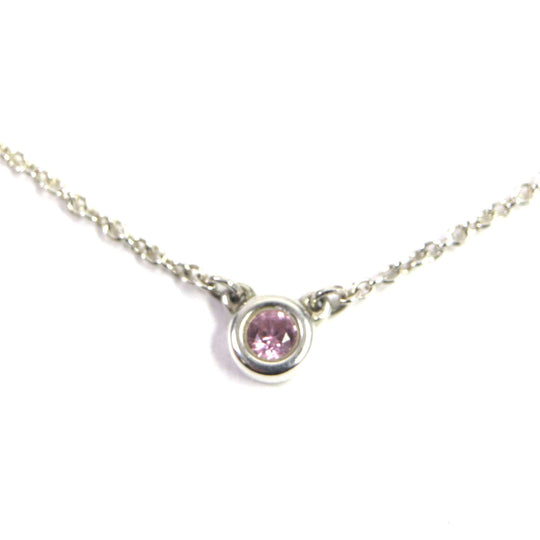 TIFFANY&Co. Necklace Main: AG925, Part: 1P pink sapphire Silver pink By the yard Women Used Authentic