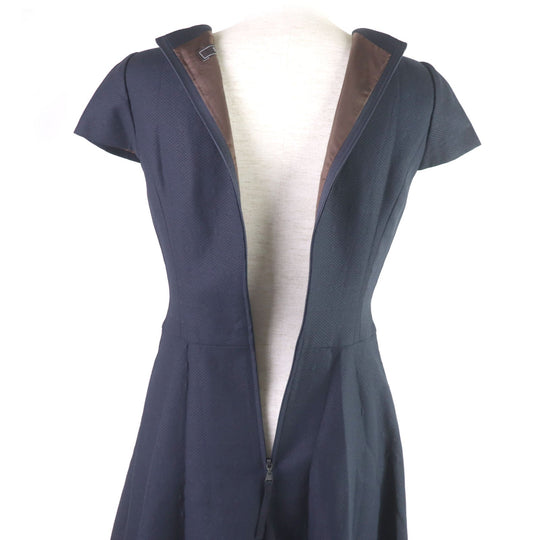 FOXEY dress 39686 Outer: 100% cotton, Lining: 100% cupra, Lace/Outer: 100% rayon, Lining: 100% cotton Dark navy Women 38 Used Authentic