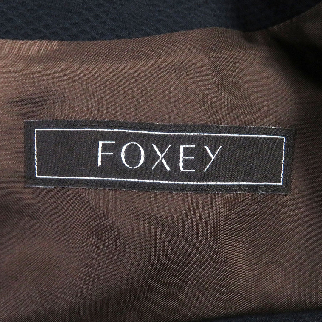 FOXEY dress 39686 Outer: 100% cotton, Lining: 100% cupra, Lace/Outer: 100% rayon, Lining: 100% cotton Dark navy Women 38 Used Authentic