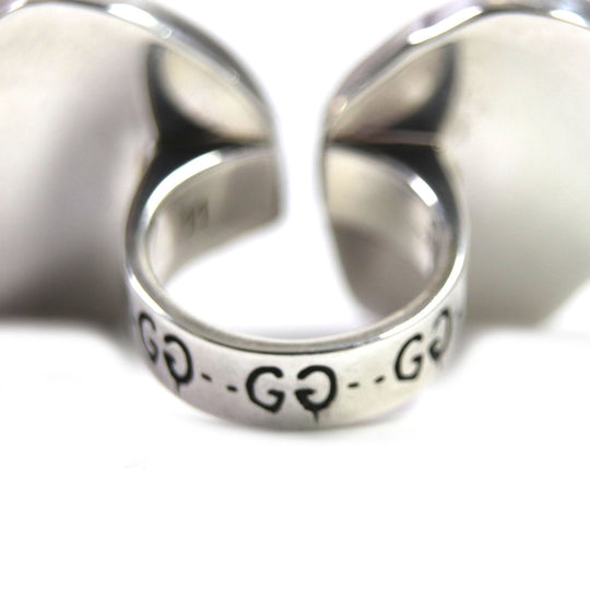 GUCCI Ring Main�FAG925 Pink Silver GHOST ghost Women 11 Used Authentic