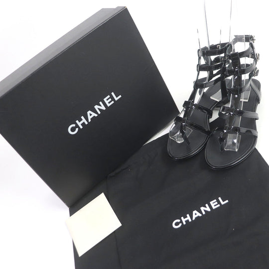 CHANEL Sandals G25488 Main: Leather, Part: Patent black Women 35 Used Authentic