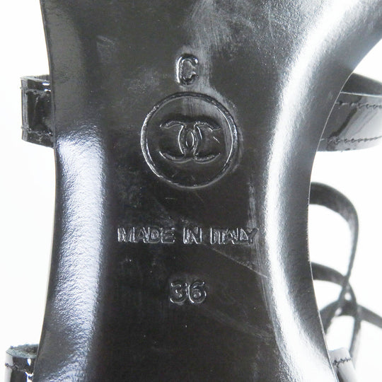 CHANEL Sandals G25488 Main: Leather, Part: Patent black Women 35 Used Authentic