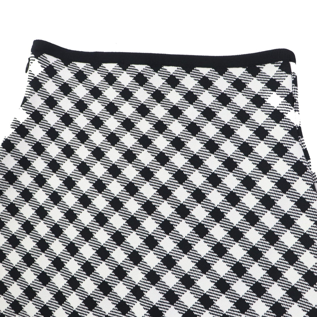 Christian Dior flare skirt 254J18AM514 Main: 84% rayon, 15% nylon, 1% polyurethane Black White Women 38 Used Authentic