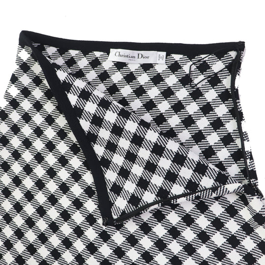 Christian Dior flare skirt 254J18AM514 Main: 84% rayon, 15% nylon, 1% polyurethane Black White Women 38 Used Authentic