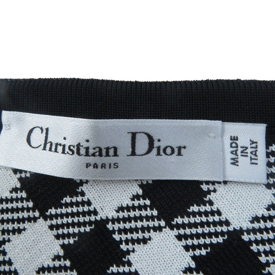 Christian Dior flare skirt 254J18AM514 Main: 84% rayon, 15% nylon, 1% polyurethane Black White Women 38 Used Authentic