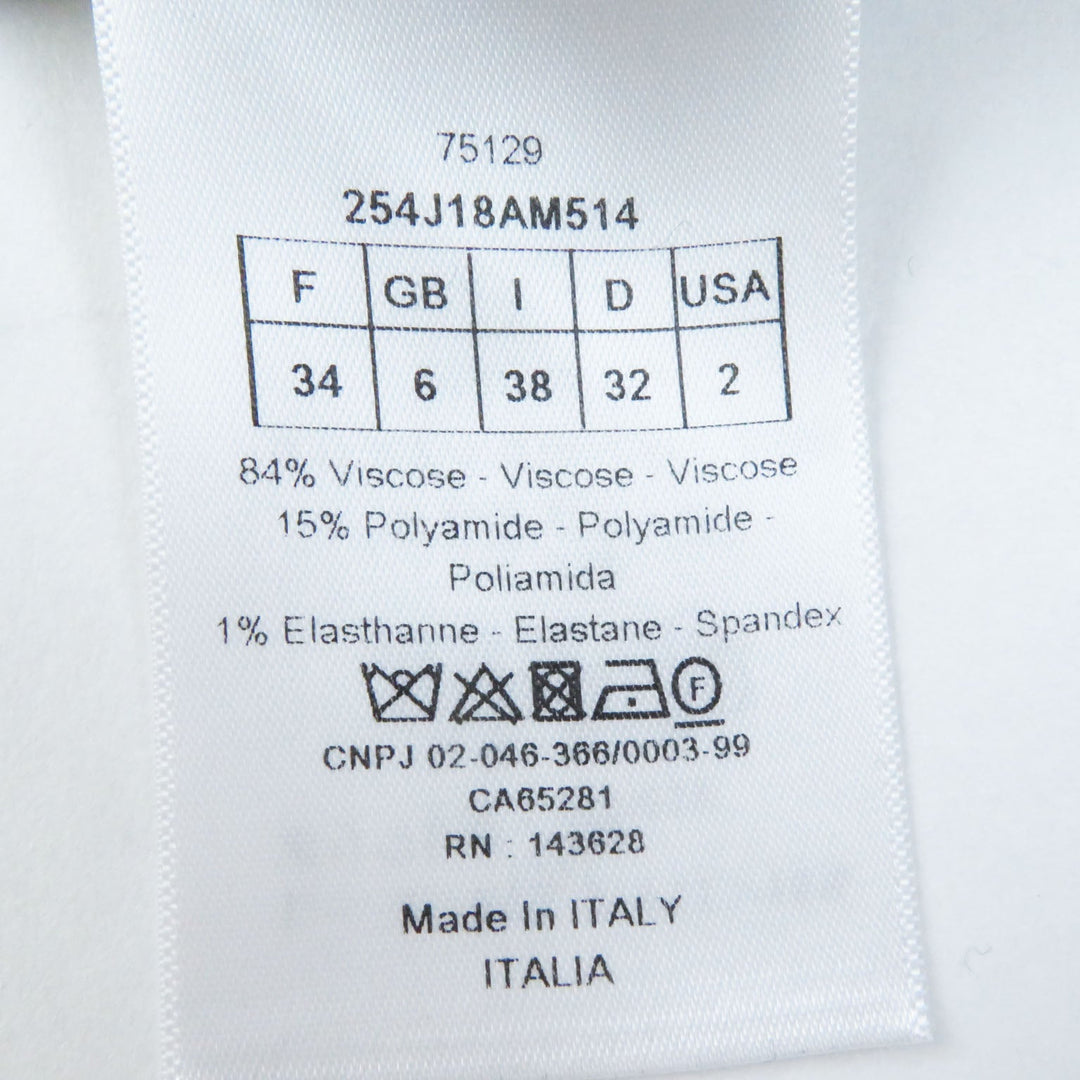 Christian Dior flare skirt 254J18AM514 Main: 84% rayon, 15% nylon, 1% polyurethane Black White Women 38 Used Authentic