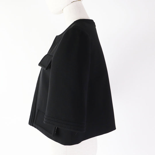 CHANEL No color jacket P44726 Outer: 96% rayon, Outer: 4% polyurethane, Lining: 44% polyester, Lining: 39% nylon, Lining: 17% cotton black Women 36 Used Authentic