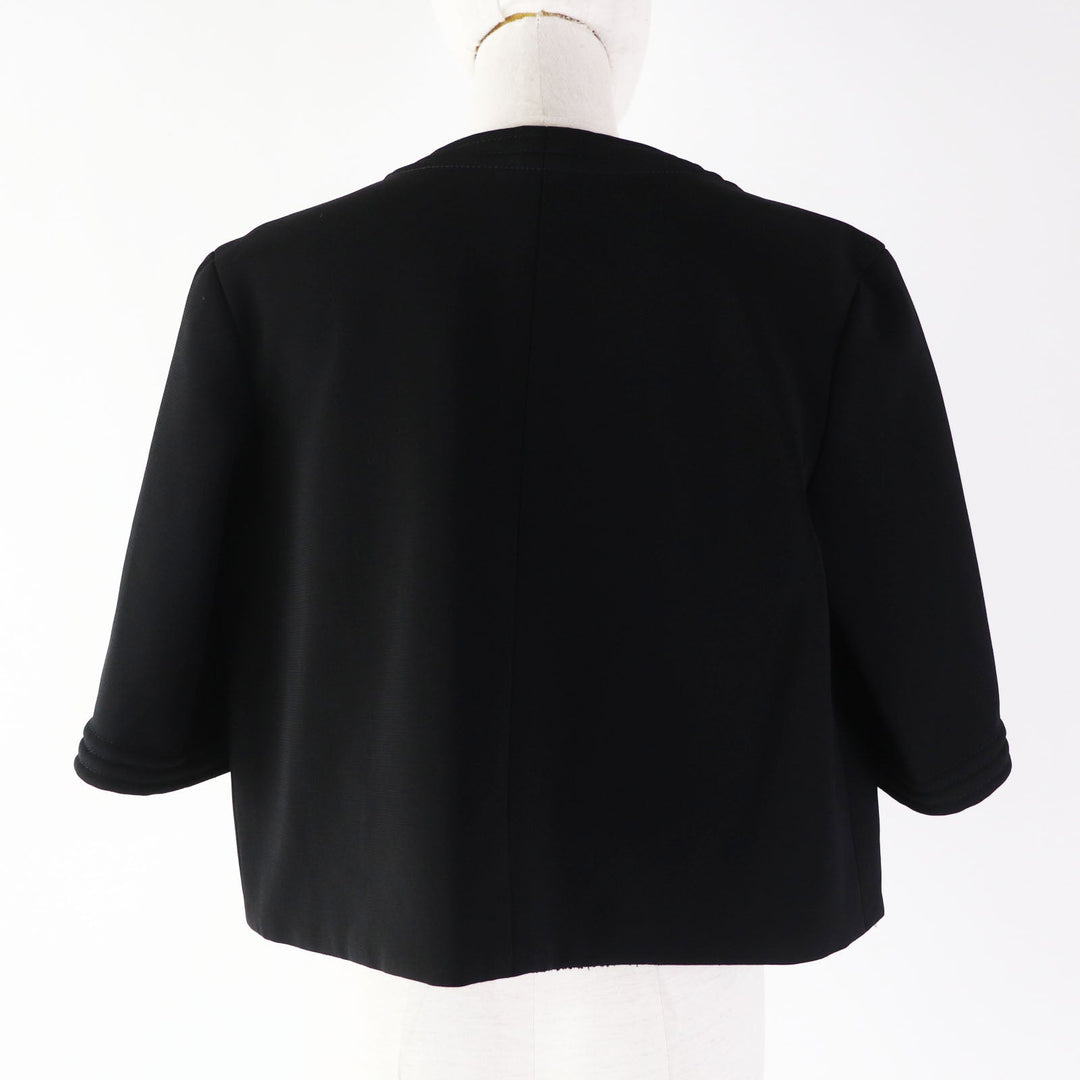 CHANEL No color jacket P44726 Outer: 96% rayon, Outer: 4% polyurethane, Lining: 44% polyester, Lining: 39% nylon, Lining: 17% cotton black Women 36 Used Authentic