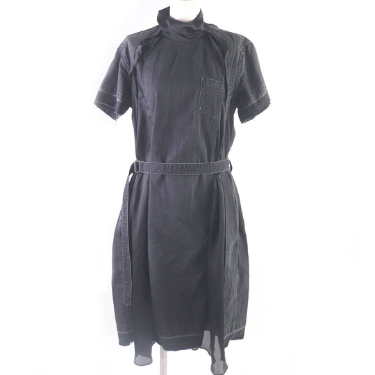 Sacai one piece 19-04572 Main: 100% cotton, Part: 100% polyester black Women 1 Used Authentic