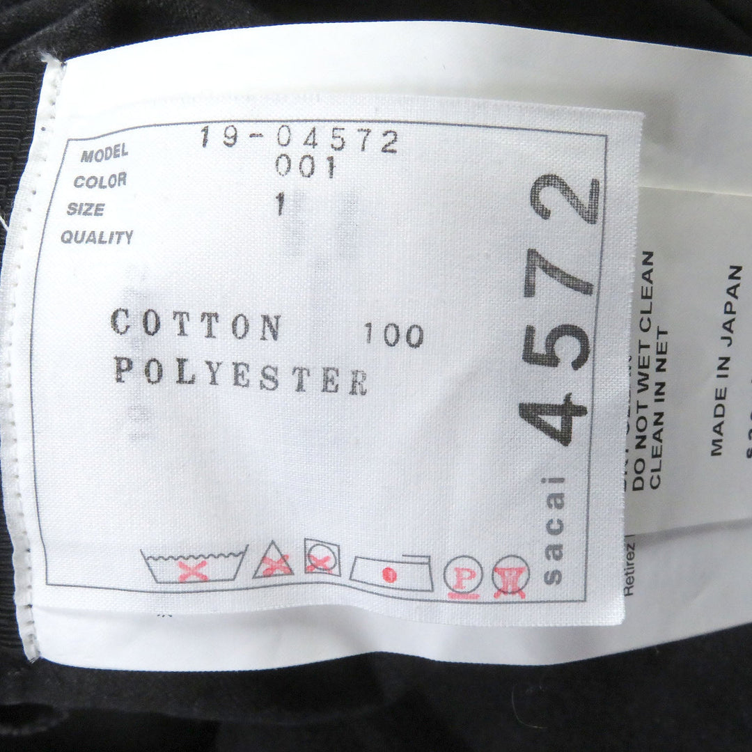 Sacai one piece 19-04572 Main: 100% cotton, Part: 100% polyester black Women 1 Used Authentic