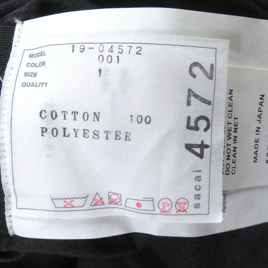 Sacai one piece 19-04572 Main: 100% cotton, Part: 100% polyester black Women 1 Used Authentic