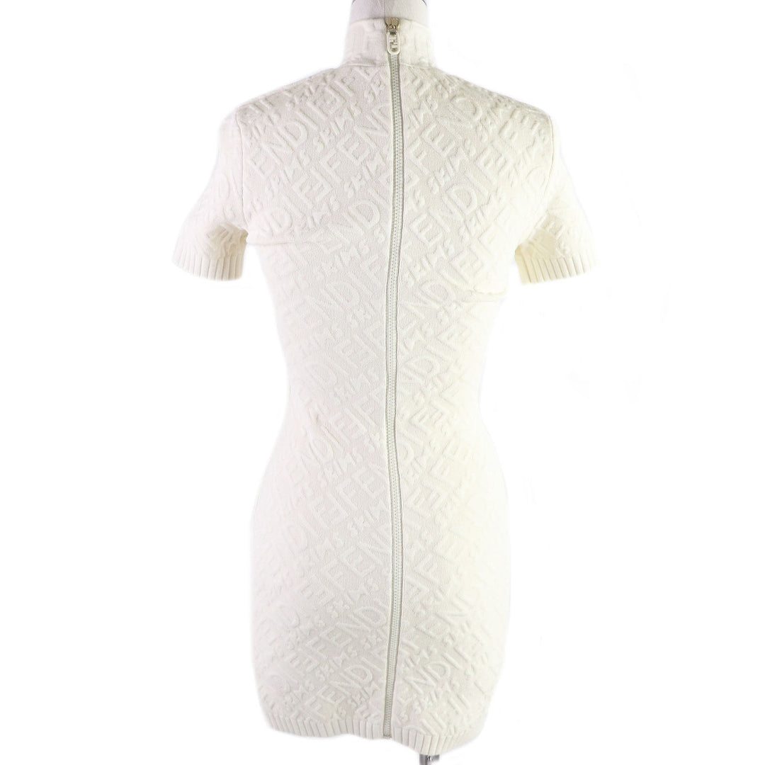 FENDI one piece 51% rayon, 21% polypropylene, 18% polyester, 9% nylon, 1% polyurethane Ivory Women 36 Used Authentic