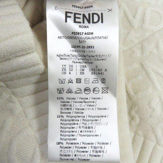 FENDI one piece 51% rayon, 21% polypropylene, 18% polyester, 9% nylon, 1% polyurethane Ivory Women 36 Used Authentic