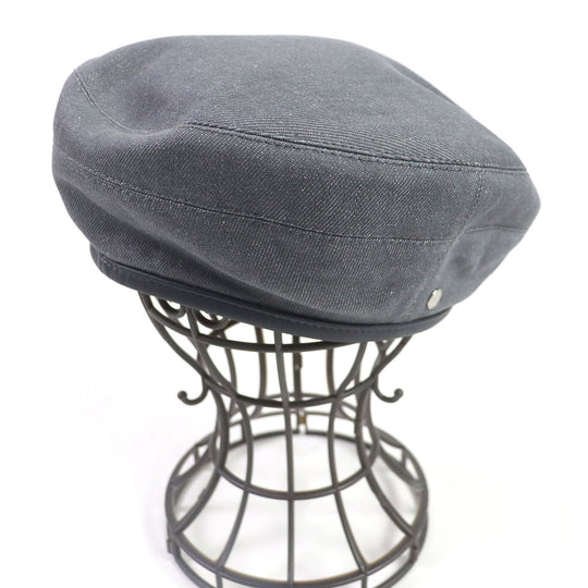 HERMES beret Main: 100% cotton, Lining: 65% rayon, Lining: 35% silk, Part: 100% leather gray Saint Honor Women Used Authentic