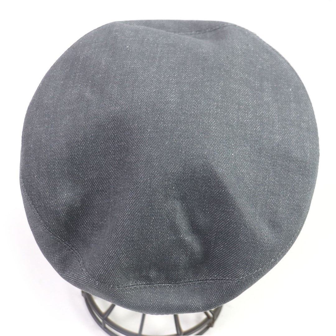 HERMES beret Main: 100% cotton, Lining: 65% rayon, Lining: 35% silk, Part: 100% leather gray Saint Honor Women Used Authentic