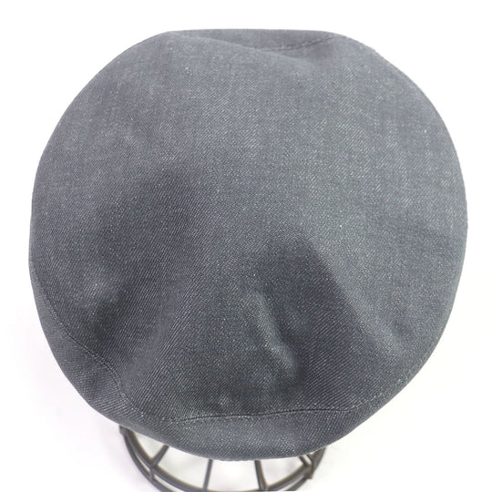 HERMES beret Main: 100% cotton, Lining: 65% rayon, Lining: 35% silk, Part: 100% leather gray Saint Honor Women Used Authentic
