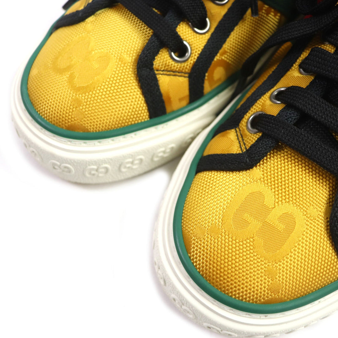 GUCCI Low cut sneakers 60110 Nylon yellow Sherry line Women 35.5 Used Authentic
