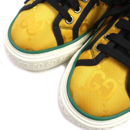 GUCCI Low cut sneakers 60110 Nylon yellow Sherry line Women 35.5 Used Authentic