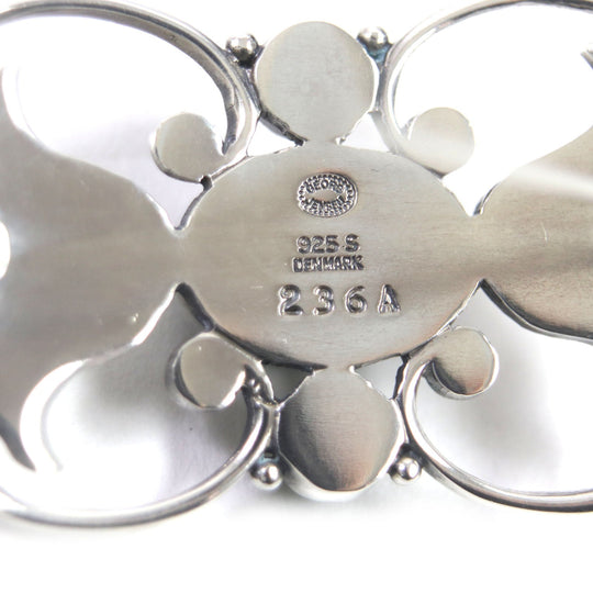 Georg Jensen Brooch 236A Main: SV925, Part: Green Agate Silver Green Women Used Authentic