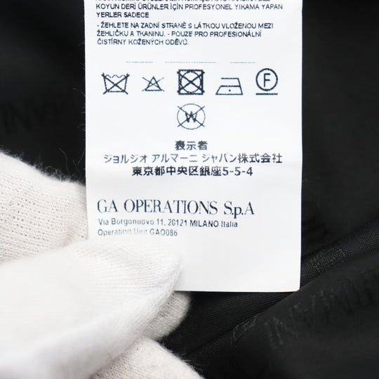 EMPORIO ARMANI Hoodie 01R54P 01P54 Outer: 100% Lamb Leather; Lining: 100% Polyester black mens 48 Used Authentic