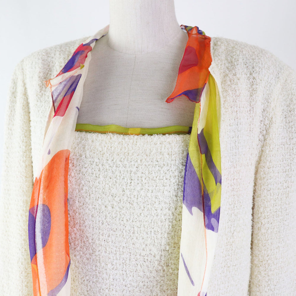 CHANEL setup 00T P15633 Outer: 75% nylon, Outer: 25% wool, Lining: 100% silk Ivoryx multi Women 40 Used Authentic
