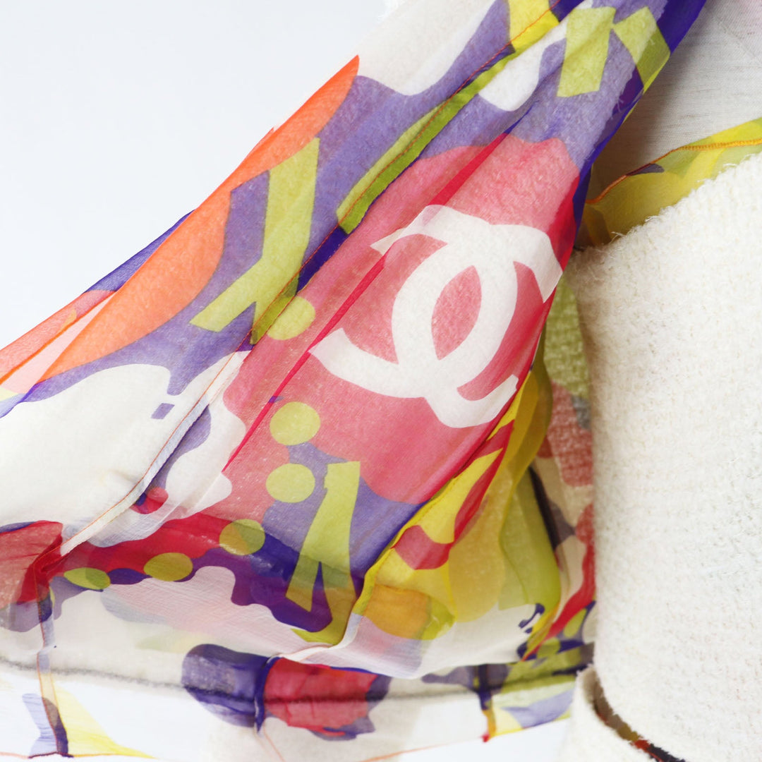 CHANEL setup 00T P15633 Outer: 75% nylon, Outer: 25% wool, Lining: 100% silk Ivoryx multi Women 40 Used Authentic