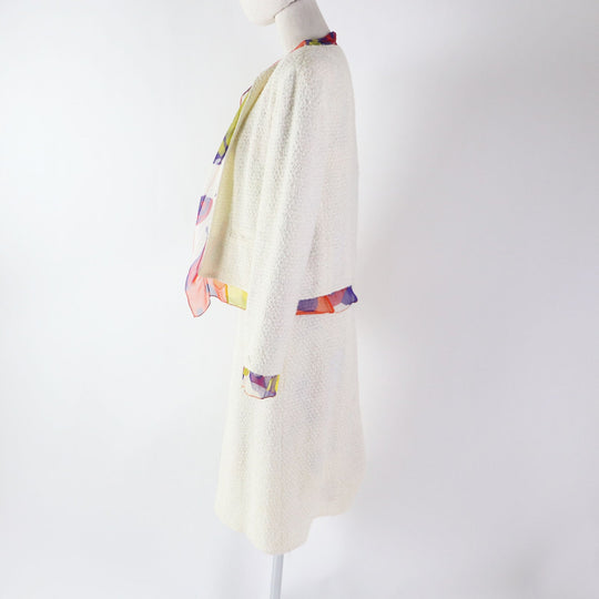 CHANEL setup 00T P15633 Outer: 75% nylon, Outer: 25% wool, Lining: 100% silk Ivoryx multi Women 40 Used Authentic