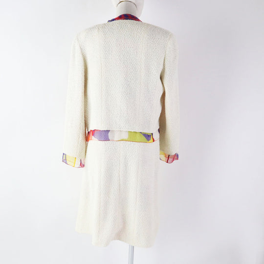 CHANEL setup 00T P15633 Outer: 75% nylon, Outer: 25% wool, Lining: 100% silk Ivoryx multi Women 40 Used Authentic