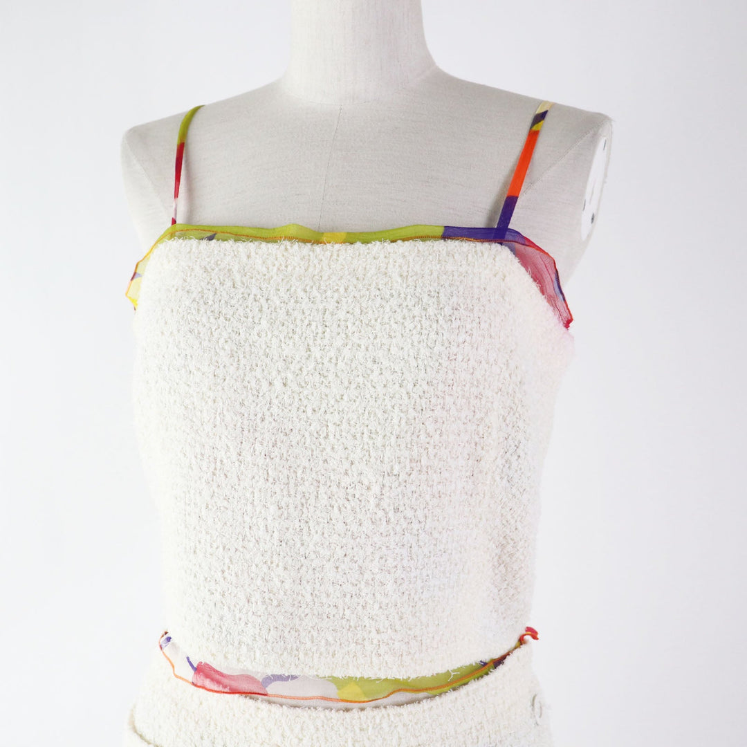 CHANEL setup 00T P15633 Outer: 75% nylon, Outer: 25% wool, Lining: 100% silk Ivoryx multi Women 40 Used Authentic