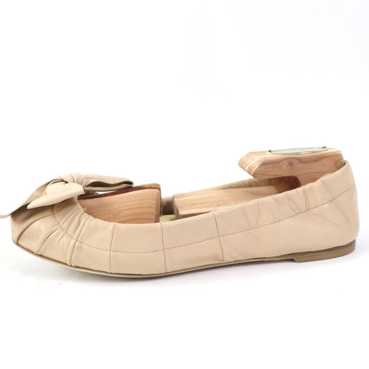 PRADA Ballet shoes Main: Leather beige Women 34 1/2 Used Authentic