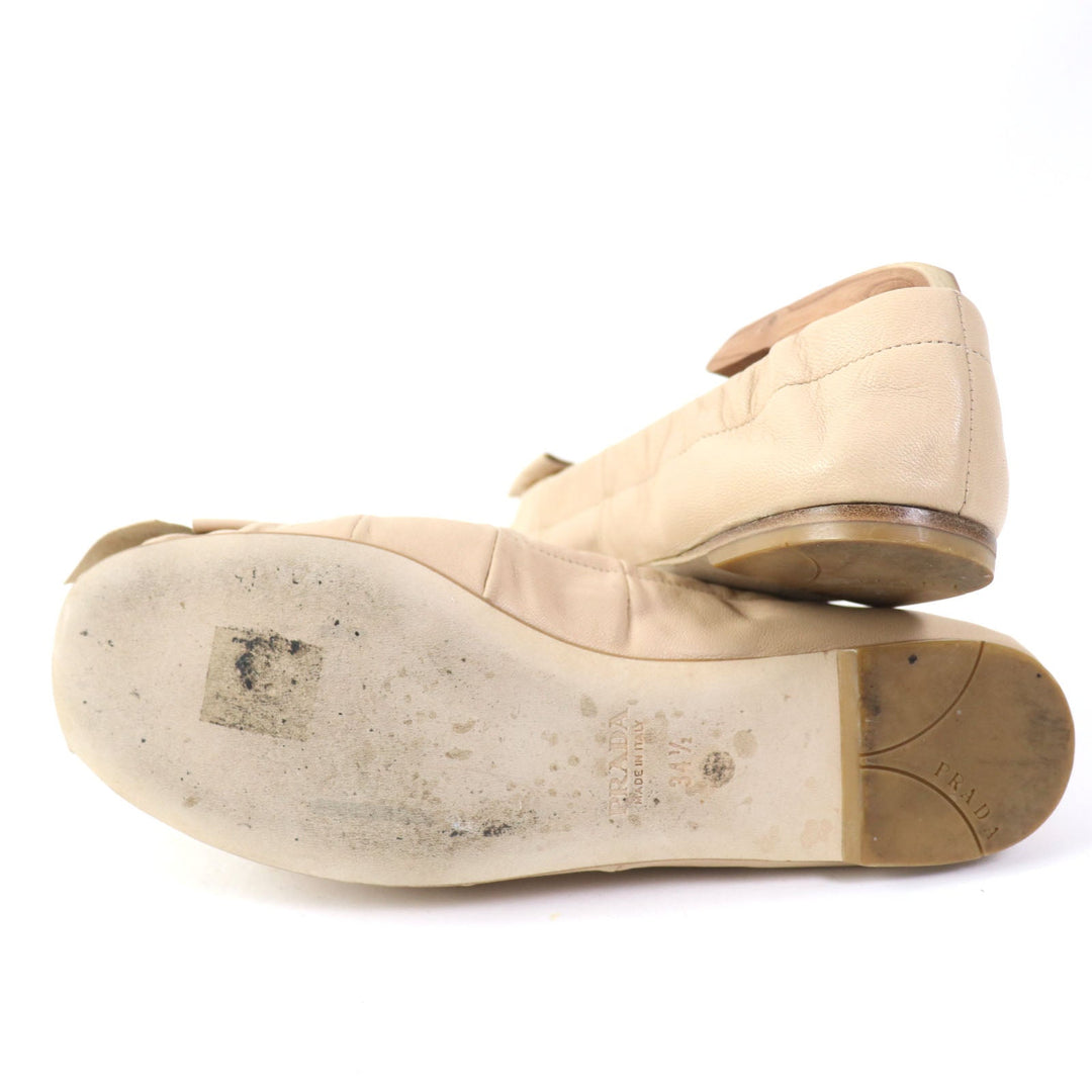 PRADA Ballet shoes Main: Leather beige Women 34 1/2 Used Authentic