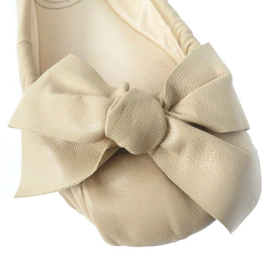 PRADA Ballet shoes Main: Leather beige Women 34 1/2 Used Authentic