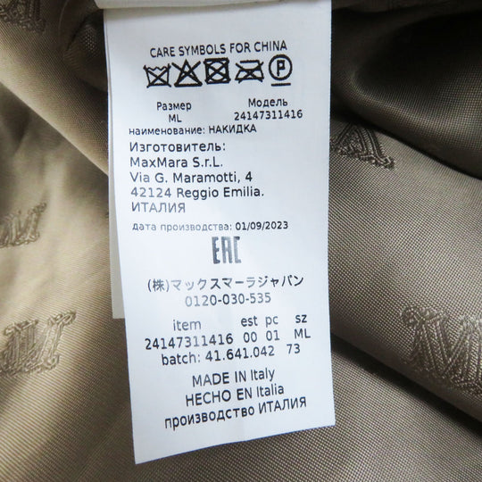 MAX MARA coat Outer: 62% alpaca, Outer: 26% wool, Outer: 12% silk, Lining: 100% viscose (rayon) Brown White tag Teddy bear Women ML (170/92A) Used Authentic