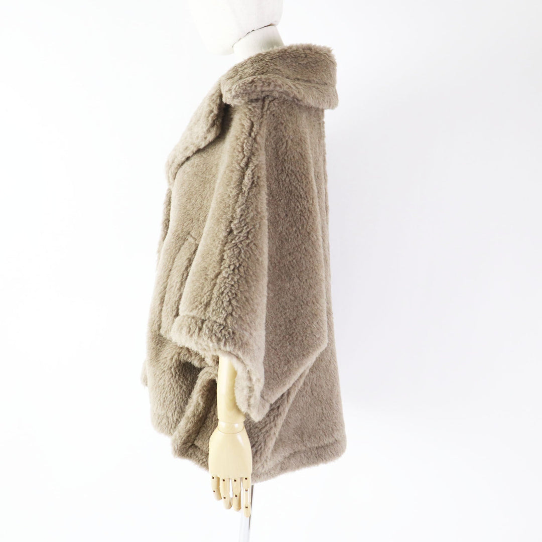 MAX MARA coat Outer: 62% alpaca, Outer: 26% wool, Outer: 12% silk, Lining: 100% viscose (rayon) Brown White tag Teddy bear Women ML (170/92A) Used Authentic