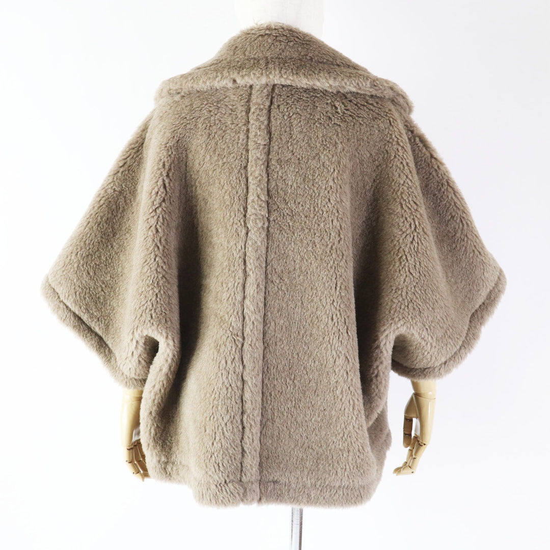 MAX MARA coat Outer: 62% alpaca, Outer: 26% wool, Outer: 12% silk, Lining: 100% viscose (rayon) Brown White tag Teddy bear Women ML (170/92A) Used Authentic