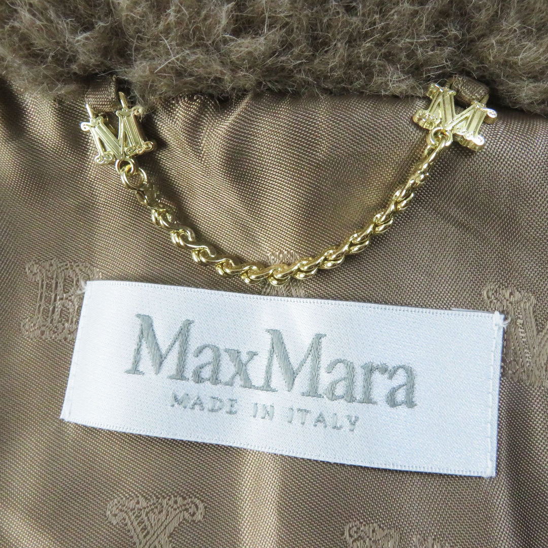 MAX MARA coat Outer: 62% alpaca, Outer: 26% wool, Outer: 12% silk, Lining: 100% viscose (rayon) Brown White tag Teddy bear Women ML (170/92A) Used Authentic