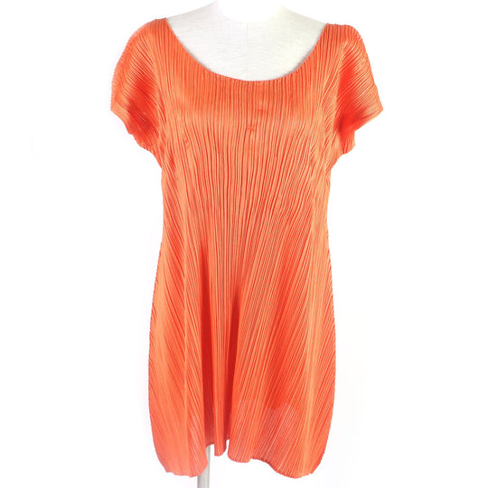 PLEATS PLEASE one piece PP11-JT585 Main: 100% polyester Orange Women 3 Used Authentic
