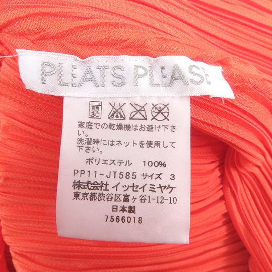 PLEATS PLEASE one piece PP11-JT585 Main: 100% polyester Orange Women 3 Used Authentic