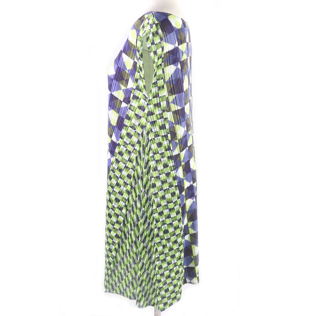 PLEATS PLEASE one piece PP33-JH757 Main: 100% polyester Green type Women 2 Used Authentic
