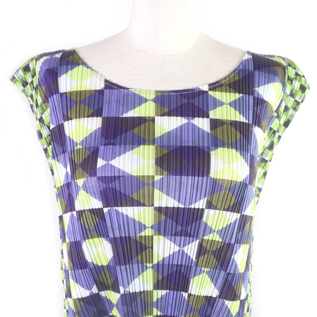 PLEATS PLEASE one piece PP33-JH757 Main: 100% polyester Green type Women 2 Used Authentic