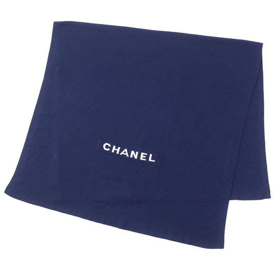 CHANEL Scarf 20C Main: 100% cashmere Navy Women Used Authentic