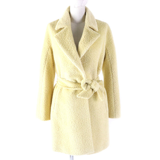 MAX MARA coat Outer: 52% alpaca, Outer: 48% wool, Lining: 100% viscose (rayon) Ivory Women 36 Used Authentic