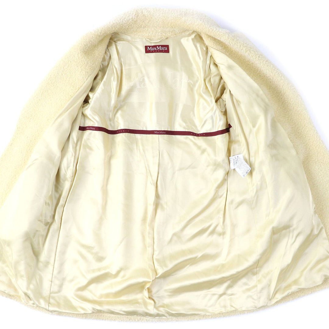 MAX MARA coat Outer: 52% alpaca, Outer: 48% wool, Lining: 100% viscose (rayon) Ivory Women 36 Used Authentic