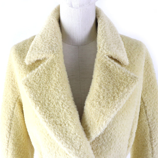 MAX MARA coat Outer: 52% alpaca, Outer: 48% wool, Lining: 100% viscose (rayon) Ivory Women 36 Used Authentic