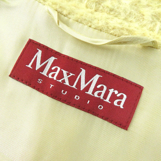 MAX MARA coat Outer: 52% alpaca, Outer: 48% wool, Lining: 100% viscose (rayon) Ivory Women 36 Used Authentic