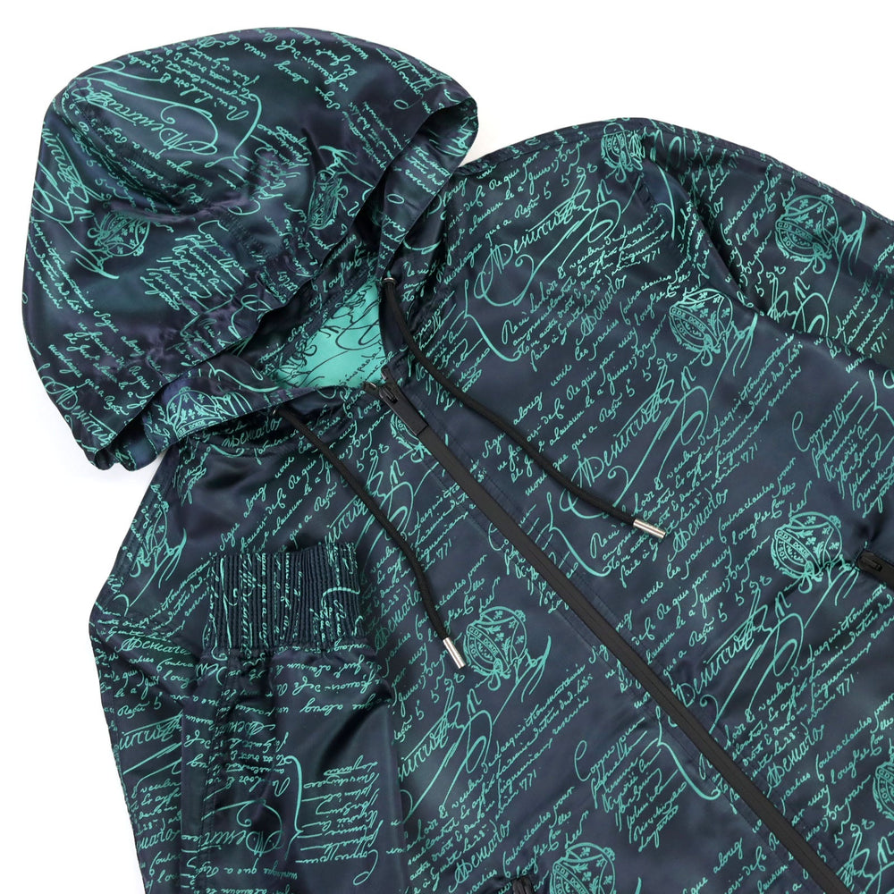 Berluti Hoodie R17OBU68PADX Main: 52% polyester, Main: 48% nylon Navy green mens R44 Used Authentic