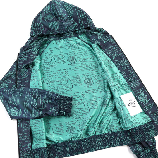 Berluti Hoodie R17OBU68PADX Main: 52% polyester, Main: 48% nylon Navy green mens R44 Used Authentic