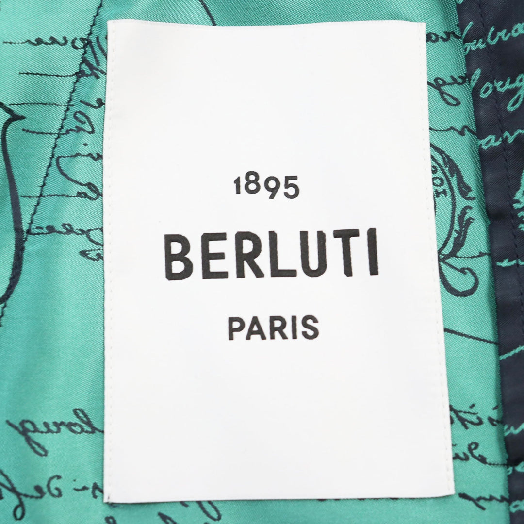 Berluti Hoodie R17OBU68PADX Main: 52% polyester, Main: 48% nylon Navy green mens R44 Used Authentic
